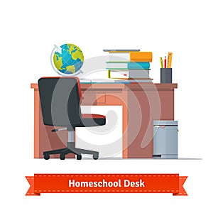 Comfortable homeschool workplace with the desk