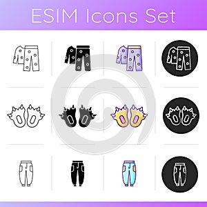 Comfortable homewear icon set