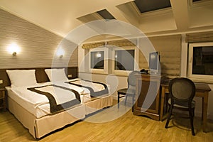 Comfortable hotel bedroom