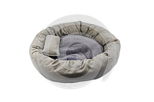 Comfortable pet bed isolated on white background