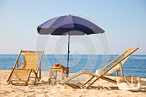 Comfortable place for rest on beach