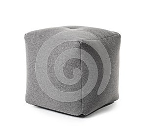 Comfortable pouffe on white background