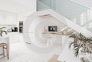 Comfortable working place at home, home office