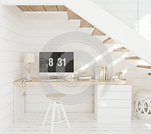 Comfortable working place at home, home office