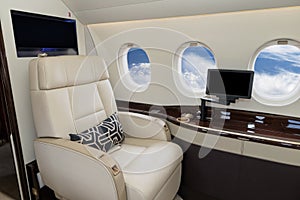 Business jet cabin interior