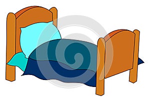 Comfy bed, illustration, vector