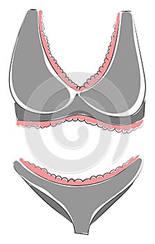 A comfy bra and coward vector or color illustration