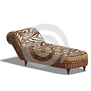 Comfy chaiselon with african design photo