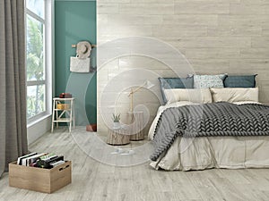 Comfy and Elegant Bedroom. Stylish Interior. Luxury Mockup
