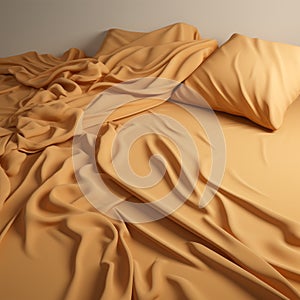 Comfycore Modal Plain Sheet In Light Orange And Gold - 8k 3d Bedding photo