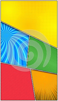 Comic abstract colorful frames composition