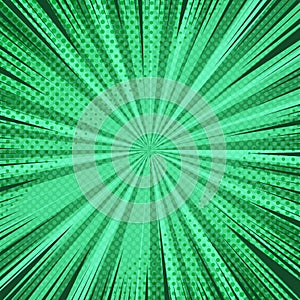 Comic abstract green burst template