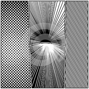 Comic abstract monochrome composition