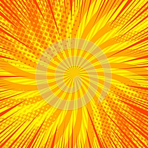 Comic abstract orange background