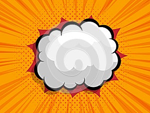 Comic background with blank boom speech bubble