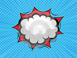 Comic background with blank boom speech bubble