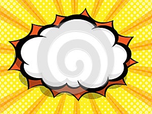 Comic background with blank boom speech bubble