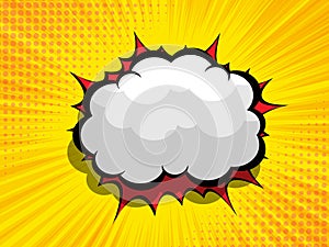 Comic background with blank boom speech bubble
