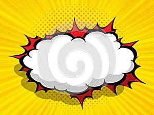 Comic background with blank boom speech bubble