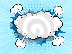 Comic background with blank boom speech bubble
