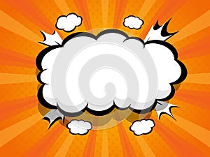Comic background with blank boom speech bubble