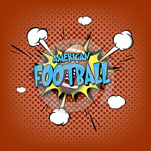 Comic bang with expression text American Football
