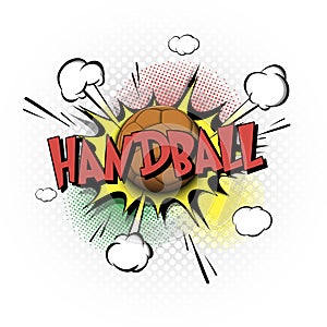 Comic bang with expression text Handball