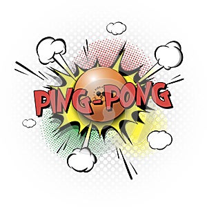 Comic bang with expression text ping-pong