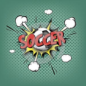 Comic bang with expression text Soccer