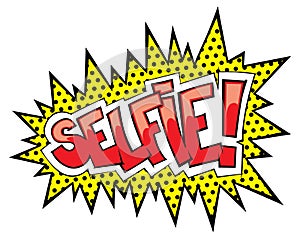 Comic bang selfie vintage style