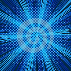 Comic blue explosive background