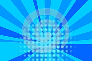 Comic blue sunbeam background retro pop art style cartoon