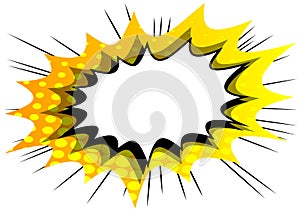 Comic book background with big blank explosion bubble.