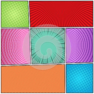 Comic book backgrounds composition