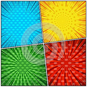 Comic book backgrounds set