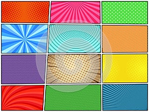 Comic book backgrounds set