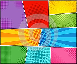 Comic book backgrounds set