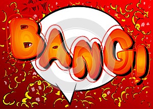 Comic book Bang word effect on bright  abstract background.