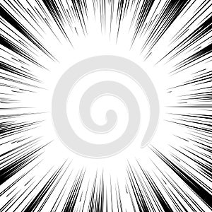 Comic book black and white radial lines background