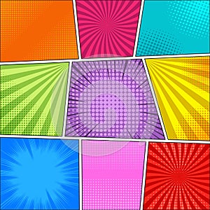 Comic book bright blank composition