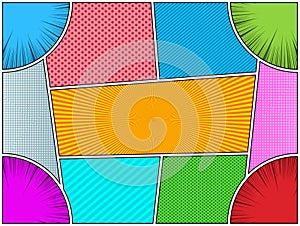 Comic book bright composition