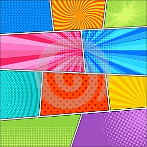 Comic book bright composition