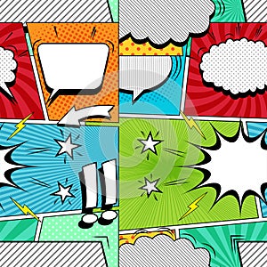 Comic book bright seamless pattern