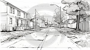 Comic Book-esque Street Sketch In Prairiecore Style photo
