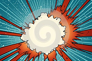 Comic book explosion background. Pop art style. Vector illustration - Ai Generated