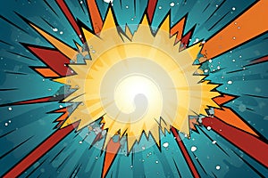 Comic book explosion background. Pop art style. Vector illustration - Ai Generated