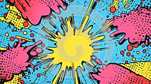 Comic book explosion background. Pop art style. Vector illustration