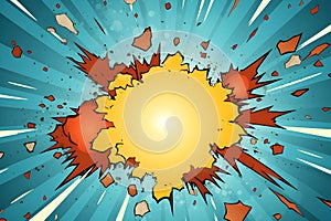 Comic book explosion background with space for text - Ai Generated