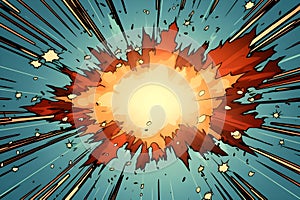 Comic book explosion background with space for text - Ai Generated