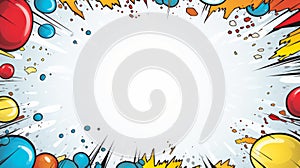 Comic Book Explosion Background With Text Space Vector